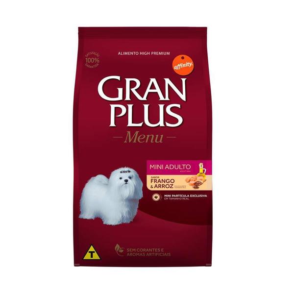 Imagem de Ração GranPlus Menu para Cães Adultos de Porte Mini Sabor Frango e Arroz - 15Kg