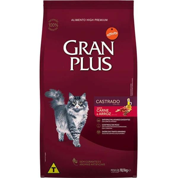 Imagem de Ração GranPlus para Gatos Castrados sabor Carne e Arroz 10,1kg