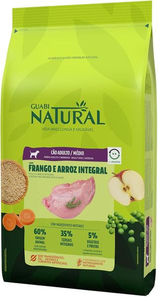 Imagem de Ração Guabi Natural Cães Adultos Raças Médias e Grandes Frango e Arroz  12kg