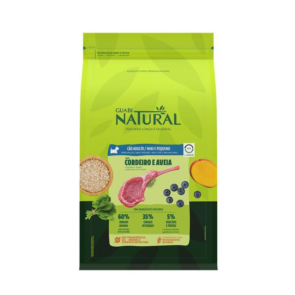 Imagem de Ração Guabi Natural Cão Adulto Mini Peq Cordeiro Aveia 2,5kg