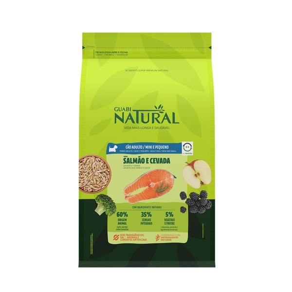 Imagem de Ração Guabi Natural Cão Adulto Mini Peq Salmão Cevada 1kg