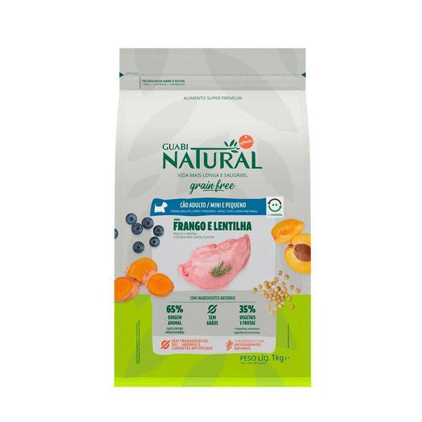 Imagem de Ração Guabi Natural Grain free Cães Adultos Miniaturas e Pequenos Frango e Lentilha (1 kg)