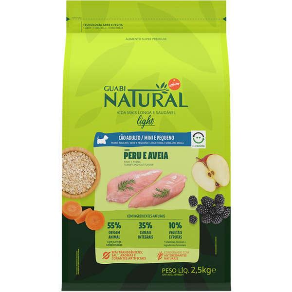 Ração Guabi Natural Light Peru e Aveia Cães Adultos Raças Mini e Pequeno 2,5kg Imagem de Ração Guabi Natural Light Peru e Aveia Cães Adultos Raças Mini e Pequeno 2,5kg