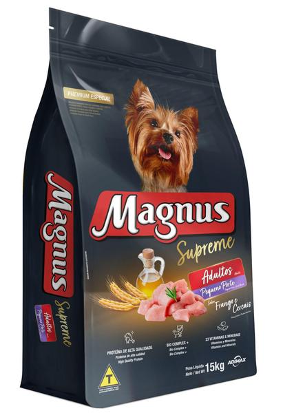 Imagem de Ração Magnus Supreme Cães Pequeno Porte Adulto Frango e Cereais 15kg - Adimax