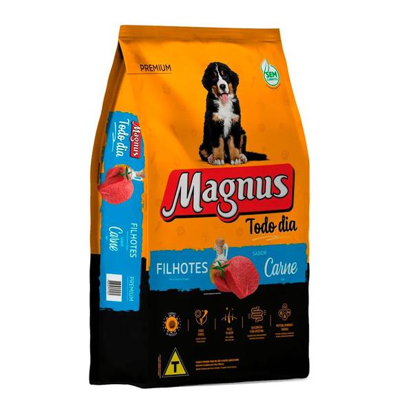 Imagem de Ração Magnus Todo Dia Para Cães Filhotes Sabor Carne 20kg