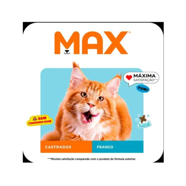 Imagem de Ração Max para Gatos Adultos Castrados Sabor Frango 10,1 Kg