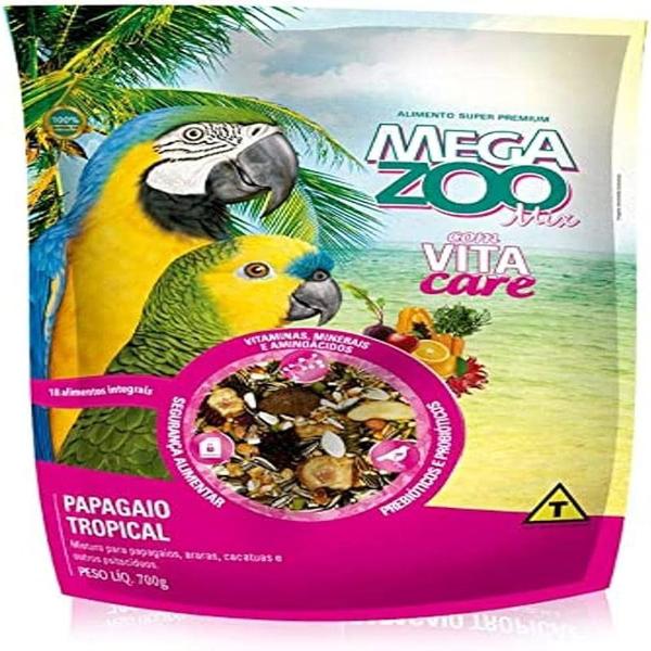 Imagem de Ração Megazoo Mix Papagaio Tropical c/ 700g