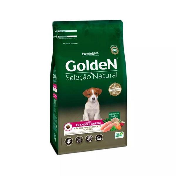 Imagem de Ração Mini Bits Para Cães Filhotes Pequenos Frango e Arroz 1kg - Golden Seleção Natural