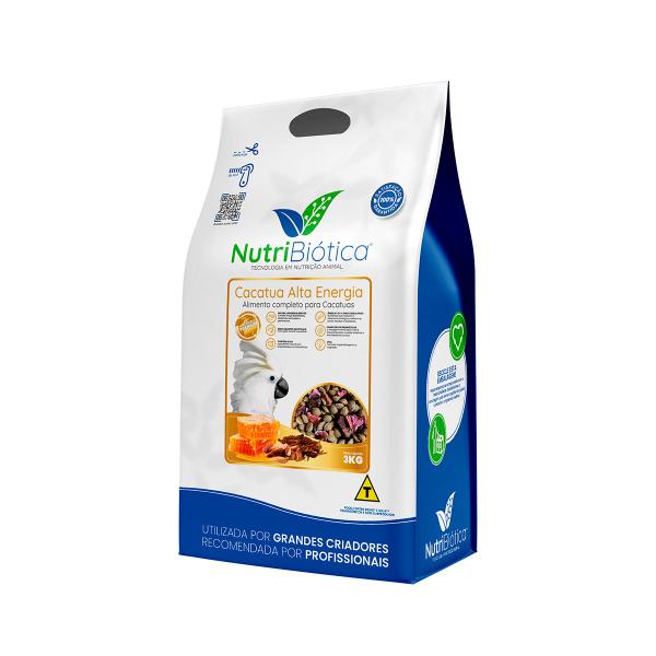 Imagem de Ração Nutribiotica SUPER PREMIUM Cacatua Alta Energia - 3KG