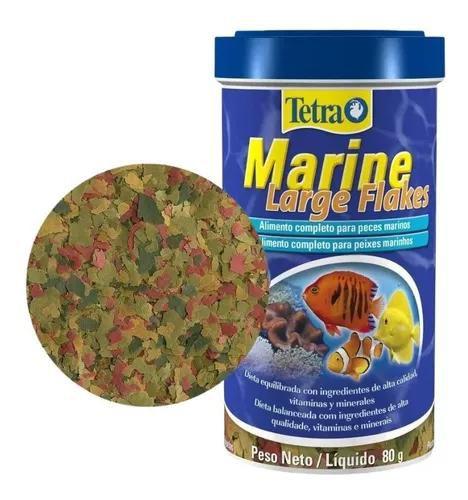 Imagem de Ração P/ Peixes Marinhos Tetra Marine Large Flakes 80g 500ml