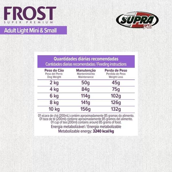 Imagem de Ração para Cães Adultos Light 10Kg Mini E Pequenos Supra Frost