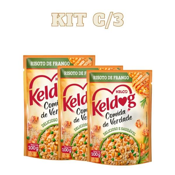 Imagem de Ração Para Cães Keldog Risoto De Frango Sachê 100g  Kit C/3