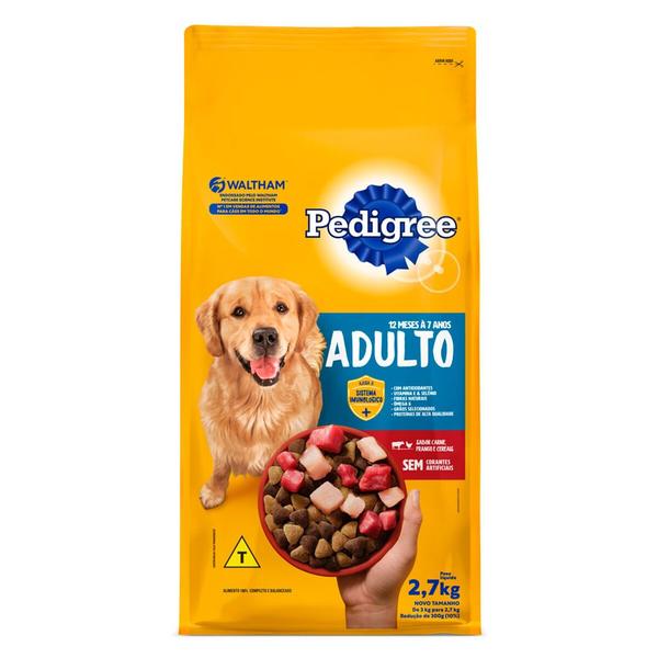 Imagem de Ração para Cães Pedigree Adultos Sabor Carne, Frango e Cereais 2,7kg