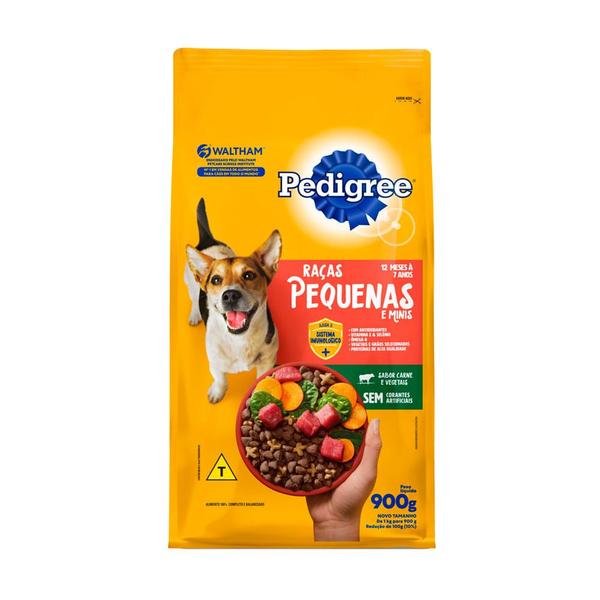 Imagem de Ração para Cães Pedigree Raças Pequenas e Minis Carne e Vegetais 900g