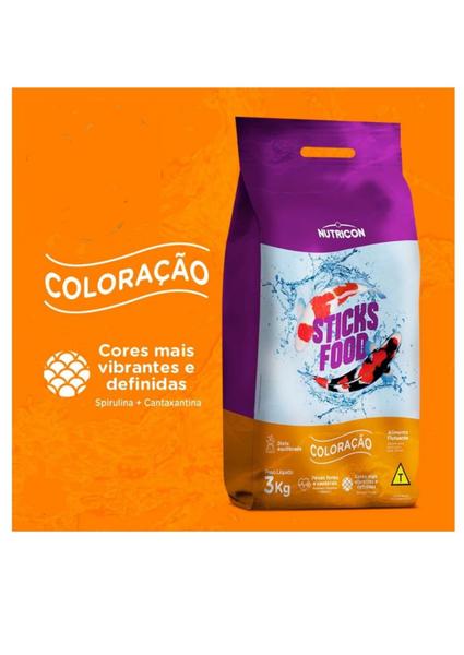 Imagem de Ração para Carpas Sticks Food Coloração 3KG