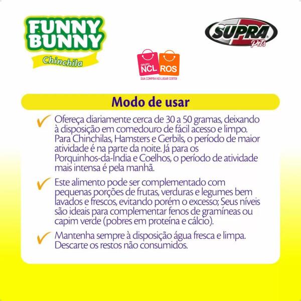 Imagem de Ração Para Chinchila Porquinho Da Índia Funny Bunny Roedores