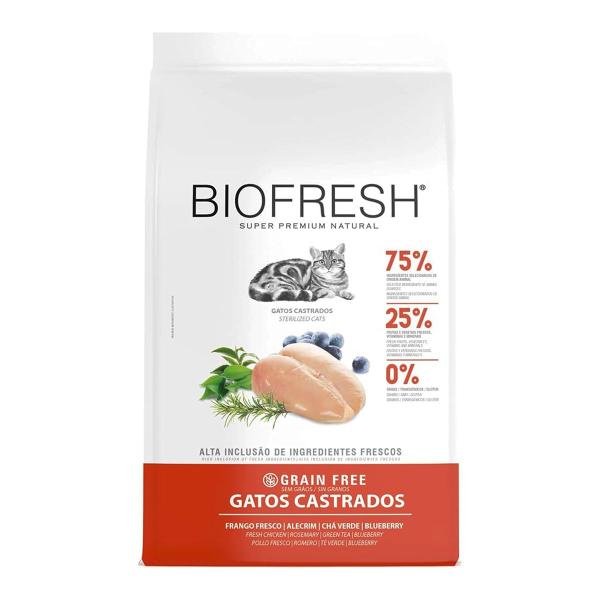 Imagem de Ração Para Gato Adulto Castrado Sabor Frango Fresco E Alecrim 7,5kg Biofresh