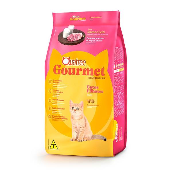 Ração para Gatos Filhotes Quatree Gourmet Sabor Carne e Leite 1Kg Imagem de Ração para Gatos Filhotes Quatree Gourmet Sabor Carne e Leite 1Kg