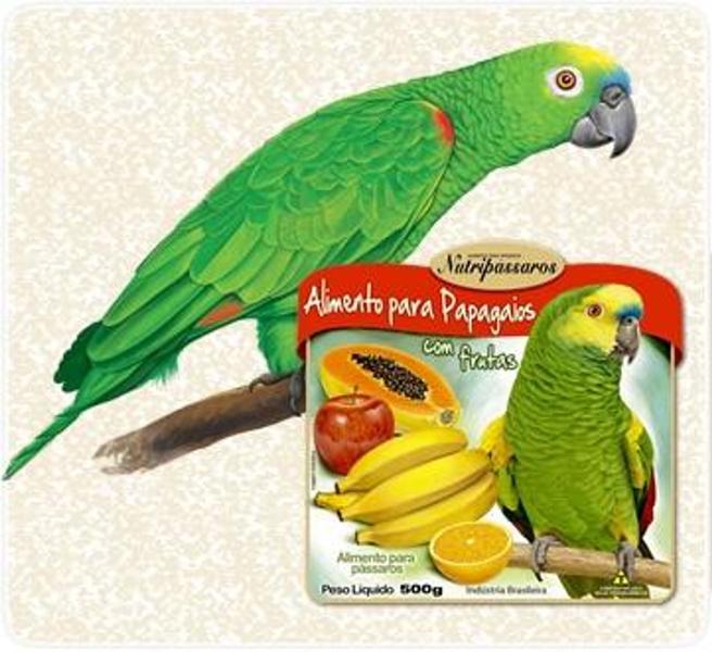 Imagem de Ração para Pássaros Mistura para Papagaios com Frutas Nutripássaros-500g - Nutripassaros