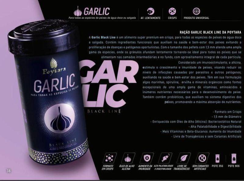 Imagem de Ração para Peixes Poytara Garlic 35g Black Line