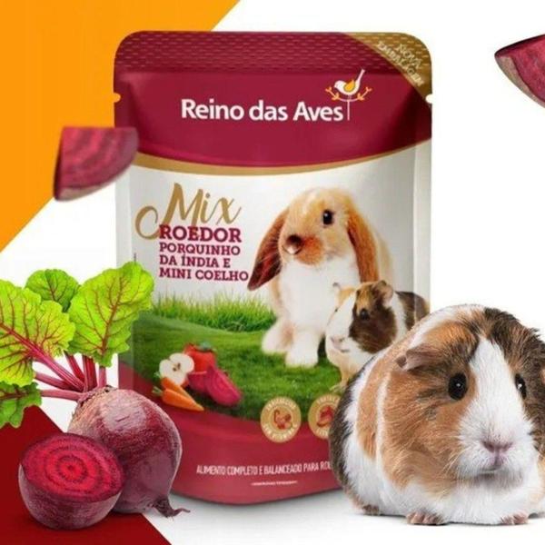 Imagem de Ração para Porquinho Da Índia e Mini Coelho Gold Mix Roedor 500g - Reino das Aves