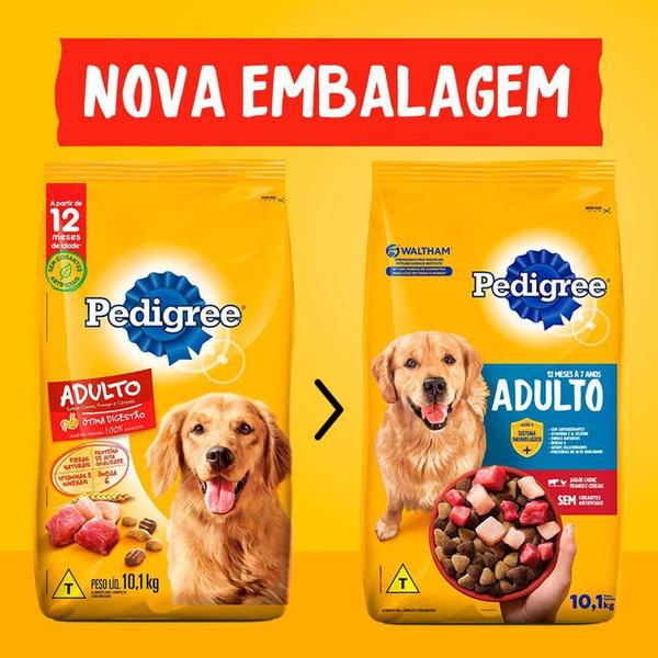 Ração Pedigree Cães Adultos Raças Médias e Grandes Carne, Frango e Cereais Imagem de Ração Pedigree Cães Adultos Raças Médias e Grandes Carne, Frango e Cereais