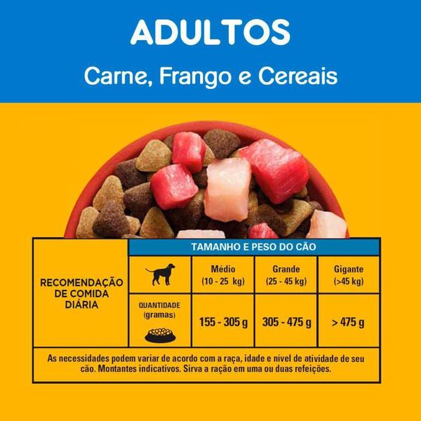 Ração Pedigree Cães Adultos Raças Médias e Grandes Carne, Frango e Cereais Imagem de Ração Pedigree Cães Adultos Raças Médias e Grandes Carne, Frango e Cereais