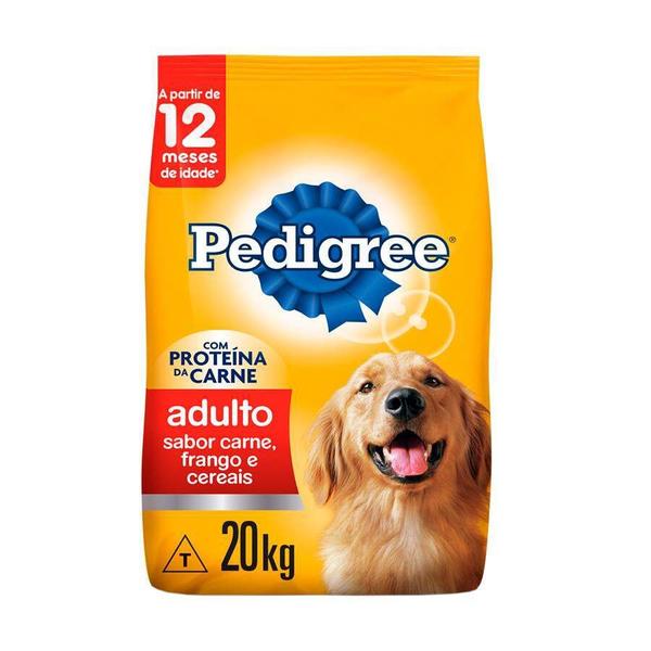 Imagem de Ração Pedigree para Cães Adultos de Porte Médio e Grande Sabor Carne, Frango e Cereais - 20Kg