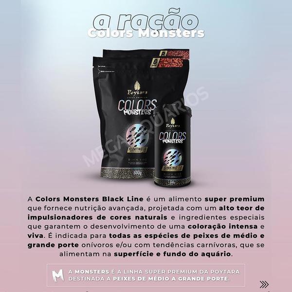 Imagem de Ração Peixe Grande Poytara Colors Monsters Floating G 2X600G