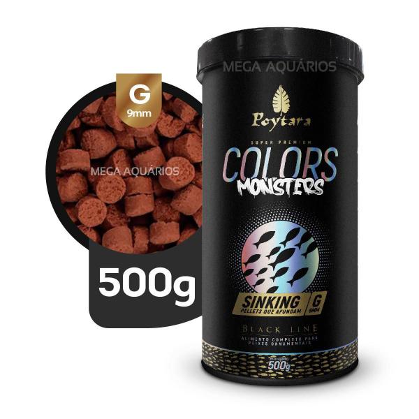 Imagem de Ração Peixe Grande Poytara Colors Monsters Sinking G 500G