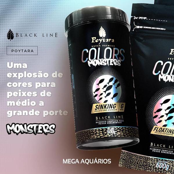 Imagem de Ração Peixe Grande Poytara Colors Monsters Sinking G Kit 1Kg