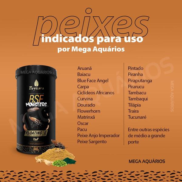 Imagem de Ração peixe proteína larva mosca Poytara Bsf Monster G 1,2kg