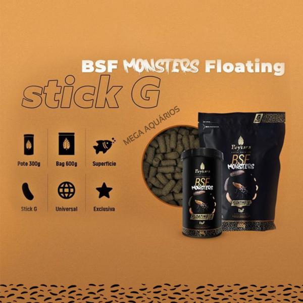 Imagem de Ração peixe proteína larva mosca Poytara Bsf Monsters G 600g