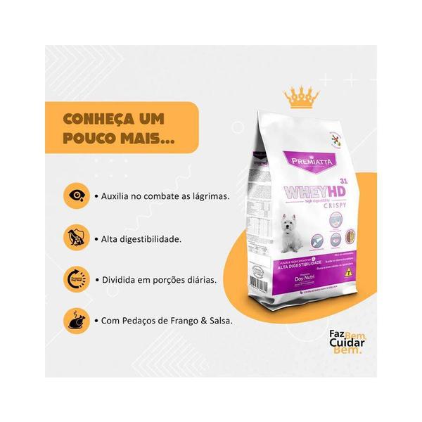 Imagem de Ração Premiatta Wheyhd Crispy para Cães Adultos de Raças Pequenas - 3kg