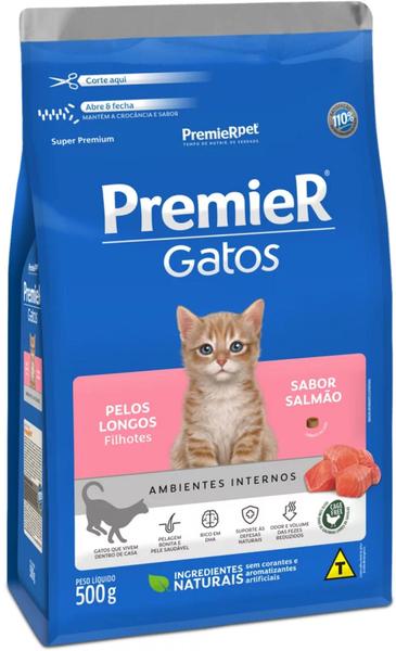Ração Premier Ambientes Internos Gatos Filhotes Pelos Longos Salmão 7,5kg - Premier Pet Imagem de Ração Premier Ambientes Internos Gatos Filhotes Pelos Longos Salmão 7,5kg - Premier Pet