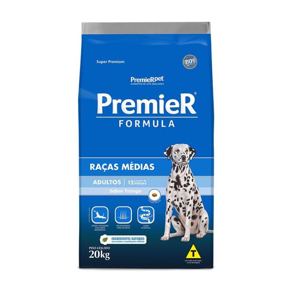 Ração Premier Fórmula Cães Adultos Médio 20 Kg - PREMIER PET Imagem de Ração Premier Fórmula Cães Adultos Médio 20 Kg