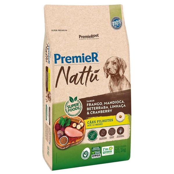 Ração Premier Nattu Cães Filhotes Frango E Mandioca 10,1Kg Imagem de Ração Premier Nattu Cães Filhotes Frango E Mandioca 10,1Kg
