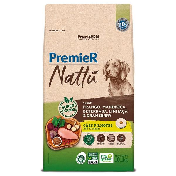 Ração Premier Nattu Cães Filhotes Frango E Mandioca 10,1Kg Imagem de Ração Premier Nattu Cães Filhotes Frango E Mandioca 10,1Kg