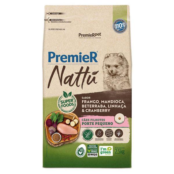 Imagem de Ração Premier Nattú para Cães Filhotes de Pequeno Porte Sabor Mandioca 2,5 kg