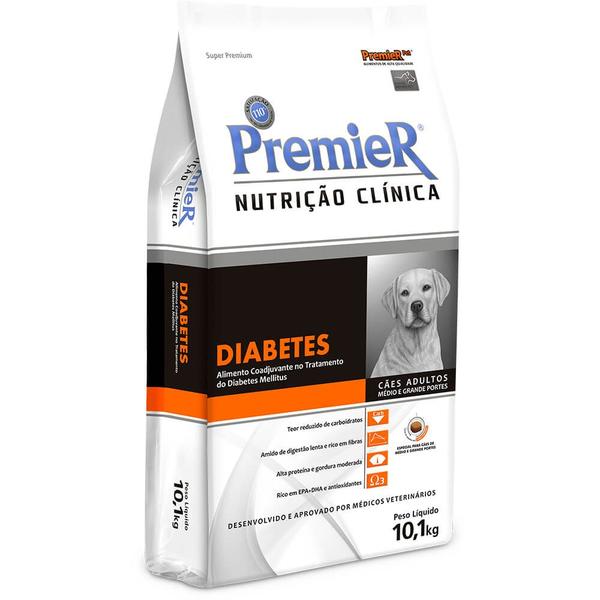 Imagem de Ração Premier Nutrição Clínica Diabete Para Cães Adultos de Raças Médias e Grandes 10 Kg