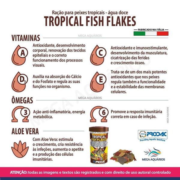 Imagem de Ração Prodac Tropical Fish Flakes 200G Peixes Água Doce