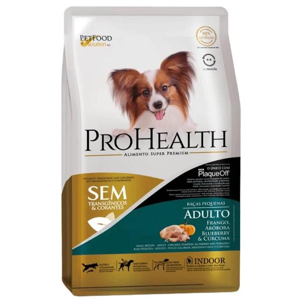 Imagem de Ração ProHealth para Cães Adultos de Porte Pequeno Sabor Frango, Abóbora, Blueberry e Cúrcuma 2,5kg