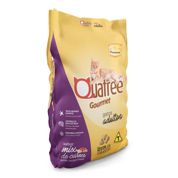 Imagem de Ração Quatree Gourmet Gatos Adultos Mix de Carnes 3 kg