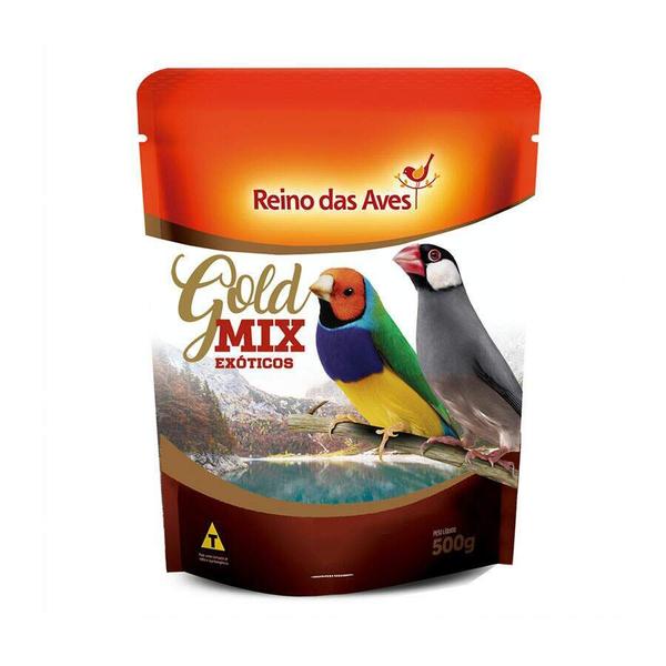 Imagem de Ração Reino das Aves Gold Mix Exóticos para Pássaros - 500g