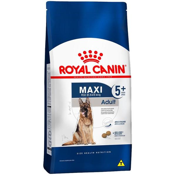 Ração Royal Canin Maxi Adult 5+ para Cães Adultos de Raças Grandes com 5 Anos ou mais - 15 Kg Imagem de Ração Royal Canin Maxi Adult 5+ para Cães Adultos de Raças Grandes com 5 Anos ou mais - 15 Kg