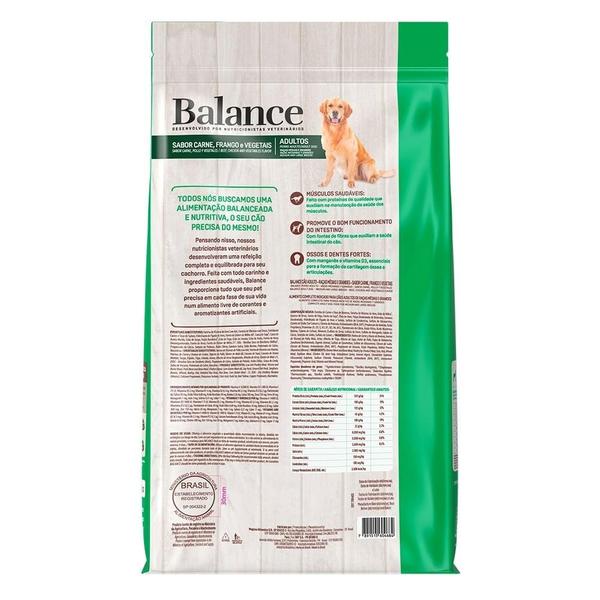 Imagem de Ração Seca Balance Carne, Frango e Vegetais para Cães Adultos Porte Médio e Grande - 2,7 Kg