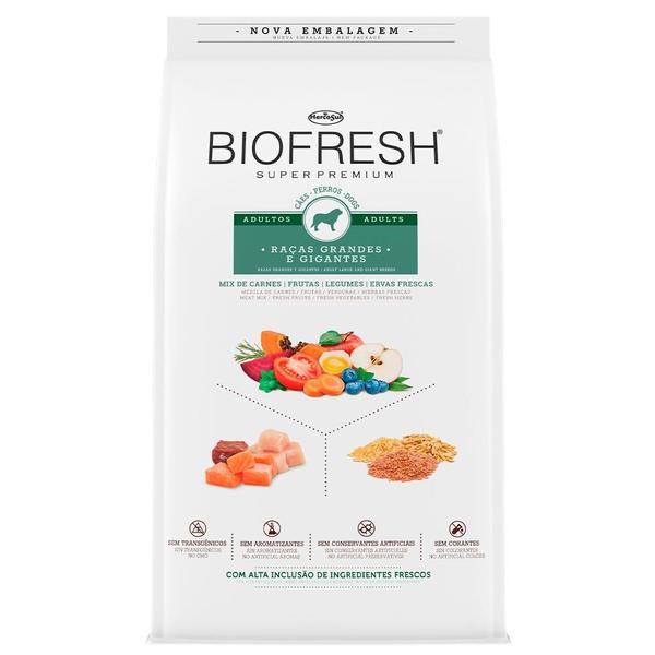 Imagem de Ração Seca Biofresh Mix de Carne, Frutas, Legumes e Ervas Frescas Cães Adultos de Raças Grandes e Gigantes - 15 Kg