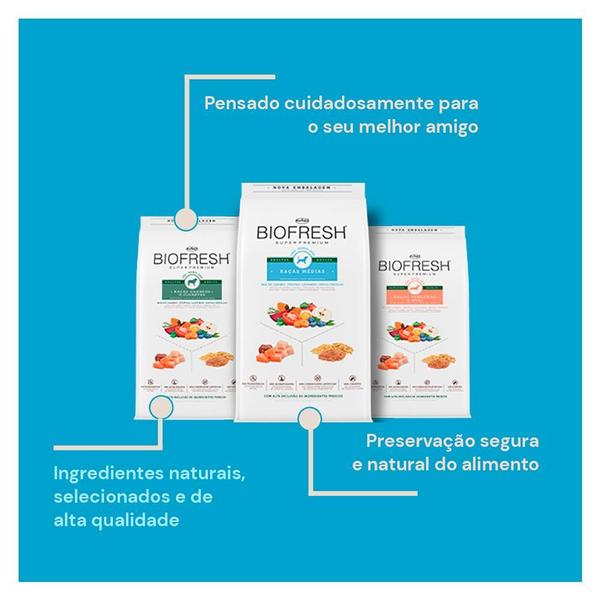 Imagem de Ração Seca Biofresh Mix de Carne, Frutas, Legumes e Ervas Frescas Cães Adultos de Raças Médias - 10,1 Kg