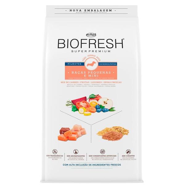 Imagem de Ração Seca Biofresh Mix de Carne, Frutas, Legumes e Ervas Frescas Cães Filhotes de Raças Pequenas e Minis - 3 Kg