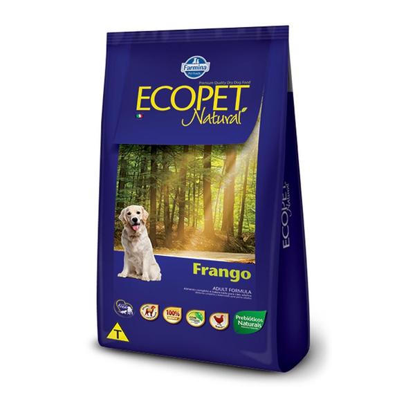 Imagem de Ração Seca Ecopet Natural Frango para Cães Adultos - 15Kg